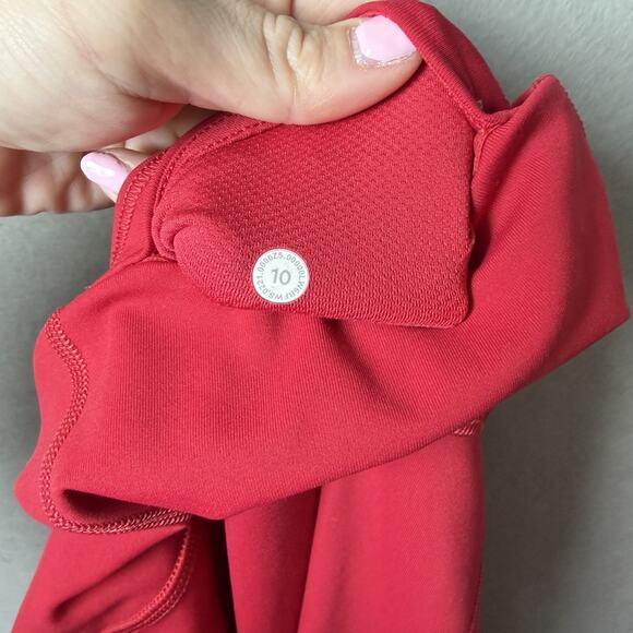 Lululemon Pace Rival High-Rise Crop 22" Dark Red Womens size 10 - Picture 8 of 11